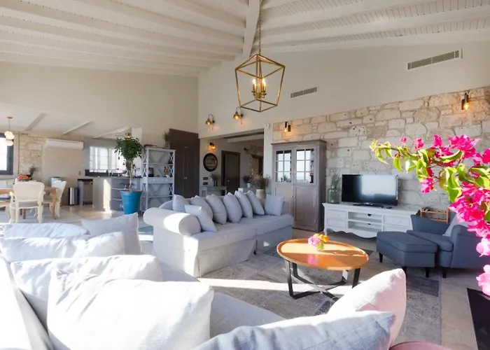 Villasunset With Sea, Chios And Sunset View *